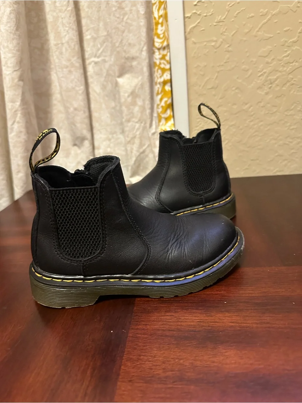Dr. Martens 2976 J Chelsea Boots Kids Size 12 Black Softy T Leather Side Zip